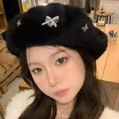 恩僾德 小众百搭高颜值子日系氛围感画家帽显脸小潮 涤纶 贝雷帽 男女同款情侣款