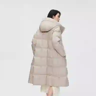 波司登 鹅绒连帽长款厚款纯色羽绒服 女款