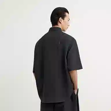 速写 拼色设计简约宽松户外百搭休闲短袖衬衫 男款
