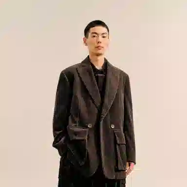 速写 宽松休闲复古纯色西装 男款