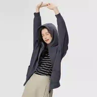 佐丹奴 宽松连帽开衫外套卫衣 女款