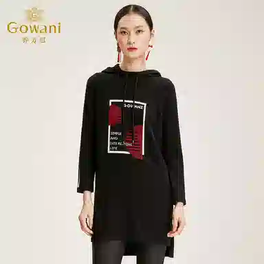 乔万尼 乔万尼春秋长袖套头毛衫针织衫 女款 幻影黑