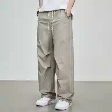 童先森 潮流纯色中腰长裤休闲裤 男款