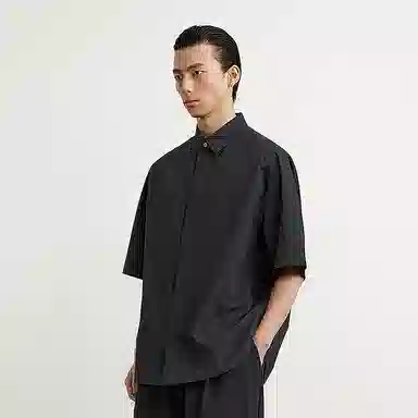 速写 拼色设计简约宽松户外百搭休闲短袖衬衫 男款