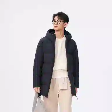 Bosideng 90 Down Hooded Mid-Length Coat