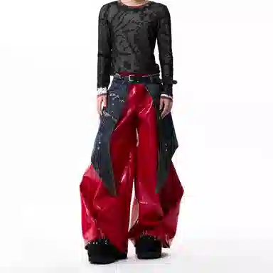 START EXCEED END Wide Leg Leather Pants