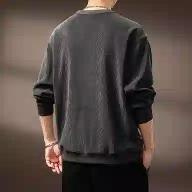 贵色 高端软糯肌理感美式设计感宽松简约休闲圆领套头长袖上衣卫衣 男女同款