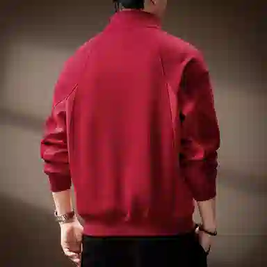 贵色 日系潮流时尚百搭纯色简约潮牌高街拼接设计日常穿搭休闲立领卫衣 男女同款