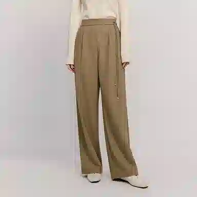 茵曼 新中式盘扣飘带国风宽松休闲裤 女款