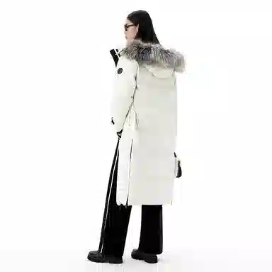 太平鸟 连帽长款御寒面包羽绒服 女款