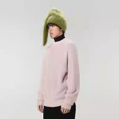 速写 纯色圆领休闲长袖套头毛衣 男女同款
