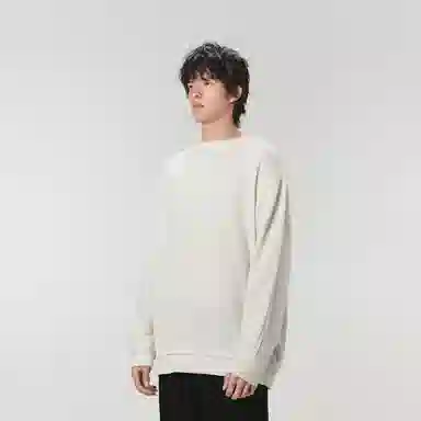 速写 长袖套头宽松圆领毛衣 男女同款