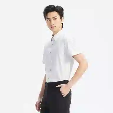 利郎 免烫易打理商务休闲纯色简约百搭莱赛尔夏季短袖衬衫 男款