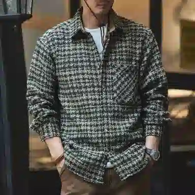 格蓝鹿 春季 痞帅舒适百搭宽松休闲简约时尚柔软亲肤长袖衬衫 男女同款