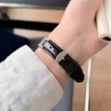 老佳 苹果适用 手表表带 牛皮材质 镶钻金属拼皮表带男女通用