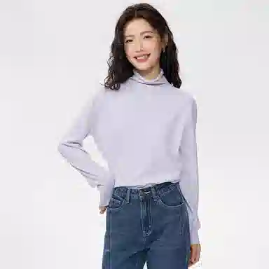 佐丹奴 羊毛混纺双面穿宽松高领针织衫 女款