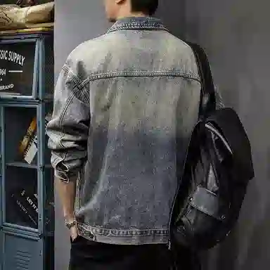 前进牛 美式休闲经典复古潮牌痞帅水洗上衣潮流高级感高街牛仔外套 男款