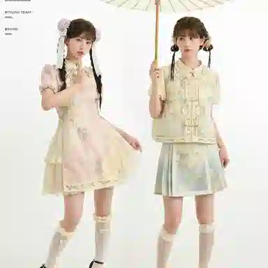 森女部落 原创新中式提花泡泡袖上衣衬衫 女款