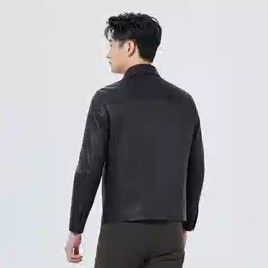 利郎 商务翻领高端品质经典皮衣 男款