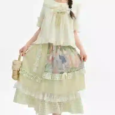 森女部落 花铃湖畔 原创森系娃娃衫上衣田园风衬衫