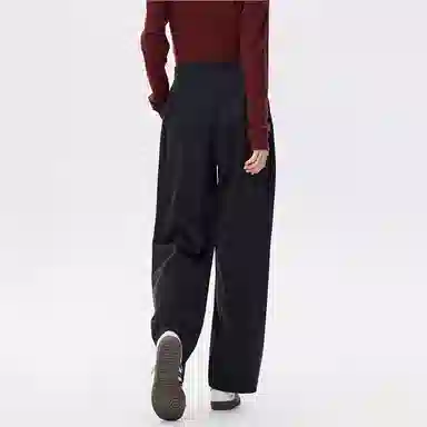 佐丹奴 破骨松紧腰针织阔腿长裤休闲裤 女款