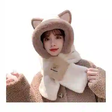 恩僾德 可爱显脸小高颜值加厚保暖 聚酯纤维 斗篷帽 男女同款情侣款