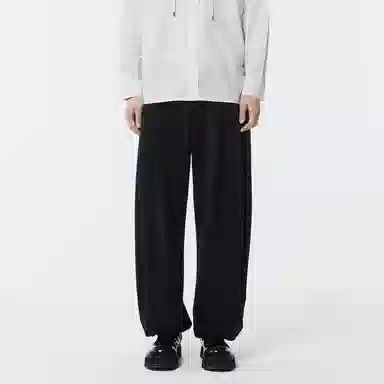 速写 简约宽松束脚休闲长裤 男女同款