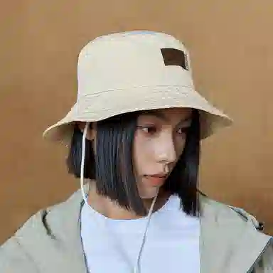 特步 休闲 聚酯纤维 渔夫帽 男女同款情侣款 米白