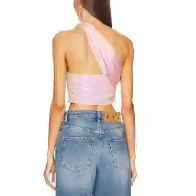 SUPERDOWN Gea Asymmetrical Crop Top