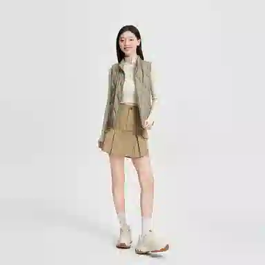 波司登 轻暖系列 新款山系男女同款情侣薄款保暖宽松立领纯色葫芦纹马甲羽绒服 女款