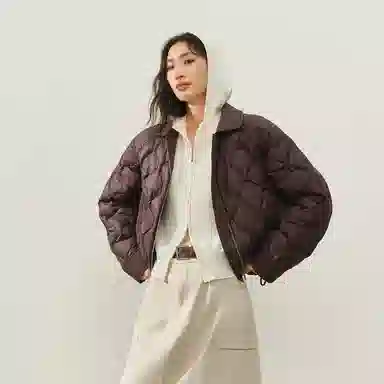 太平鸟 小葫芦简约轻薄宽松白鸭绒外套羽绒服 女款