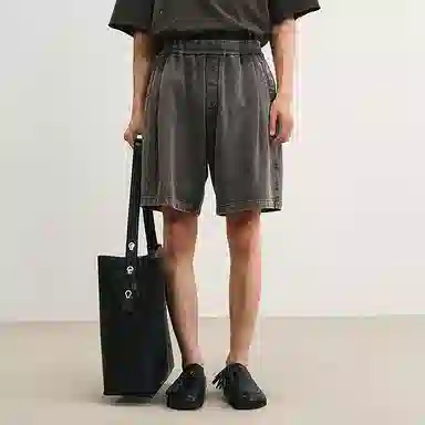 速写 夏季直筒宽松做旧水洗复古街头休闲短裤 男款