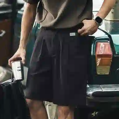 格蓝鹿 高街宽松中性穿搭通勤百搭耐磨五分中裤美式潮流小香风帅气个性休闲短裤 男女同款