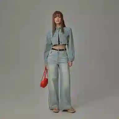 CHUU Denim Jacket Loose Fit Tie-Dye
