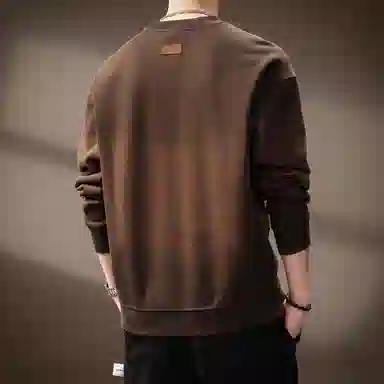 贵色 日系复古渐变水洗脏染创意设计圆领长袖运动学院风高街潮流痞帅休闲日常穿搭上衣卫衣 男女同款