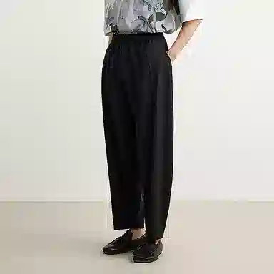 速写 纯色简约宽松通勤舒适百搭直筒休闲裤 男款
