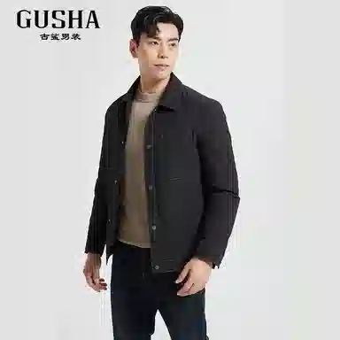 古鲨 休闲通勤百搭翻领羽绒服 男款