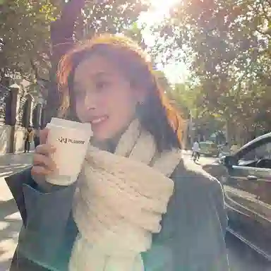 恩僾德 温柔米白色韩系百搭 聚酯纤维 绒线围巾 男女同款情侣款