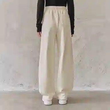 太平鸟 高腰香蕉保暖哈伦厚款休闲裤 女款