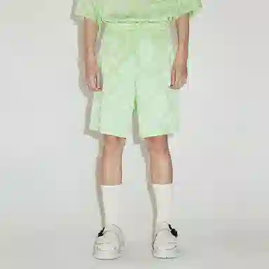 速写 宽松直筒提花休闲短裤 男女同款