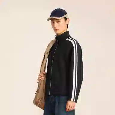 速写 宽松潮流休闲长袖立领拉链卫衣 男款