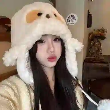 恩僾德 高颜值小众百搭可爱猫头鹰帽子保暖帽显脸小加厚 聚酯纤维 绒线帽 男女同款情侣款