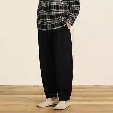 速写 弯刀束脚裤宽松纯色休闲裤 男款