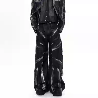 START EXCEED END Matte Multi-Pocket Wide-Leg Leather Pants