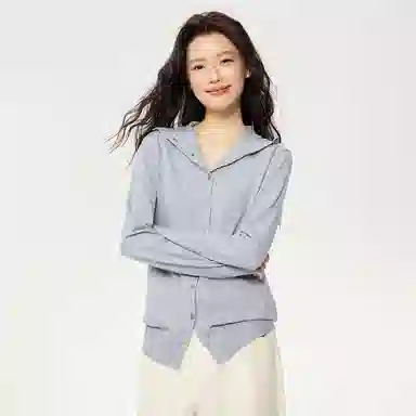 佐丹奴 羊毛混纺双面穿宽松高领针织衫 女款