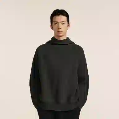 速写 连帽简约纯色通勤优雅时尚毛衣 男款