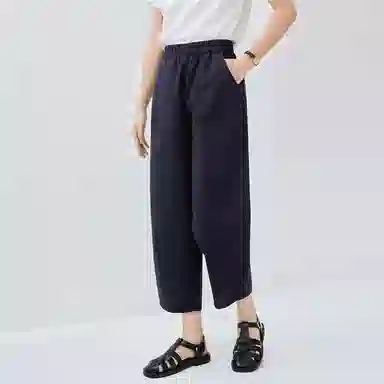 佐丹奴 茧型裤松紧宽松梭织九分裤休闲裤 女款