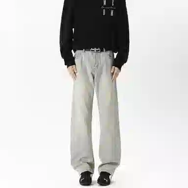 宝米卡 美式高街直筒牛仔裤 男女同款