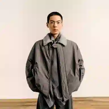 速写 翻领短款时尚休闲潮流宽松夹克外套 男款