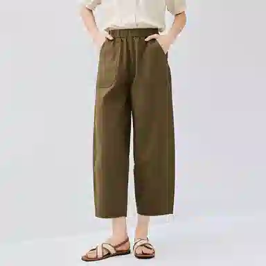 佐丹奴 茧型裤松紧宽松梭织九分裤休闲裤 女款